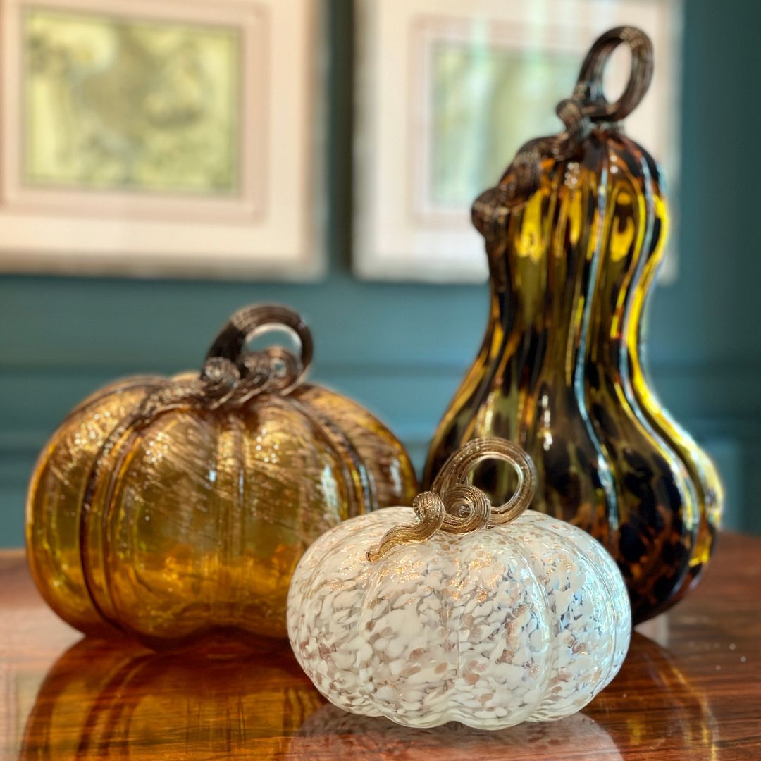 Blown Glass White cheapest Gourd Pumpkin